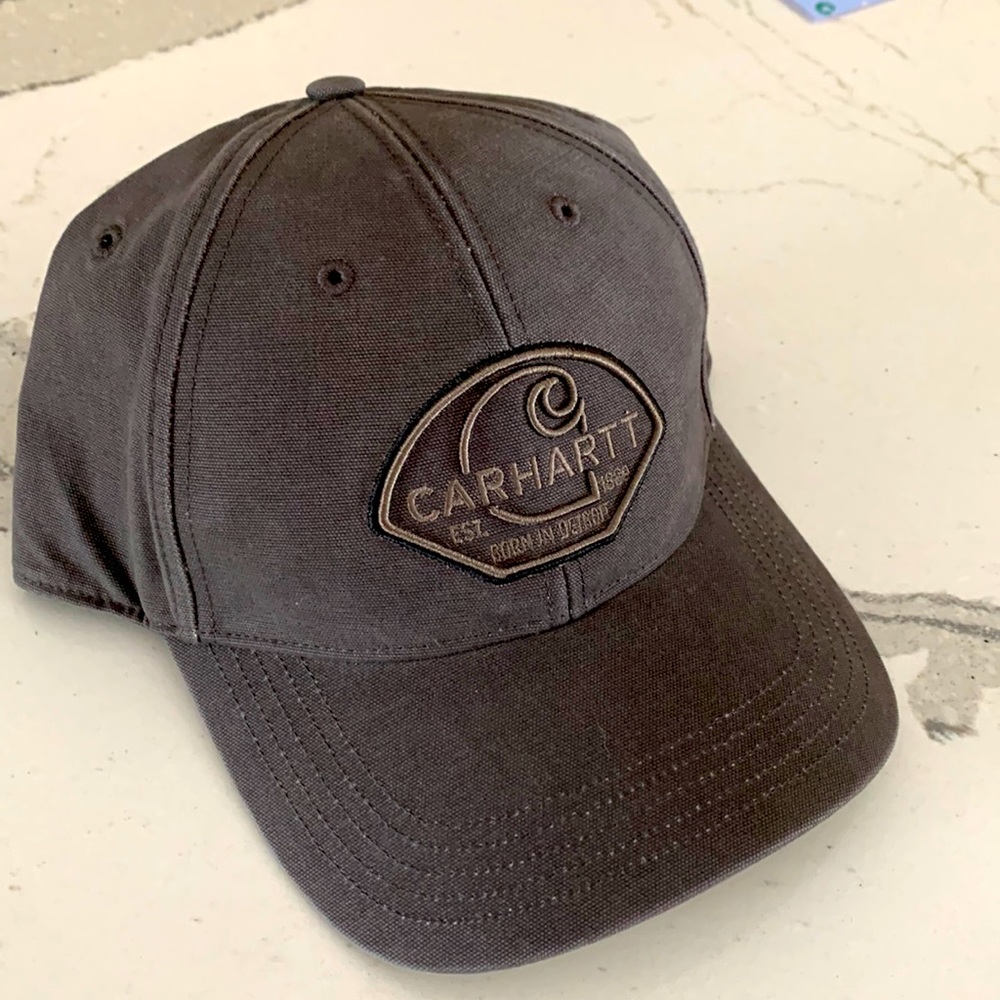 Carhartt new vintage style structured gray canvas hat NWOT
